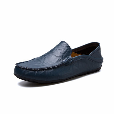 

Mens Loafers Fashiong Leather Casual Shoes Breathable Outdoor Driving shoes slip on shoes men Brown Yellow Black Blue Size 38-46