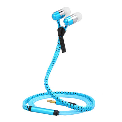 

35mm Wired Headphones In-ear Music Earphone Metal Zipper Headset Earbuds Hands-free with Microphone