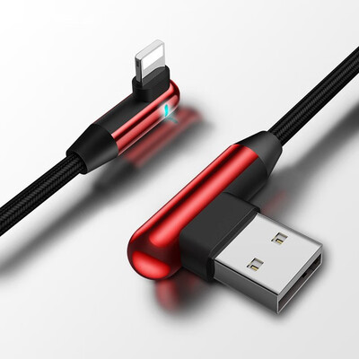

Cafele 90 Degree LED Lighting USB Cable for iPhone X 8 7 6 Plus Mobile Gaming USB Charger Cable for iPhone 6 7 8 X
