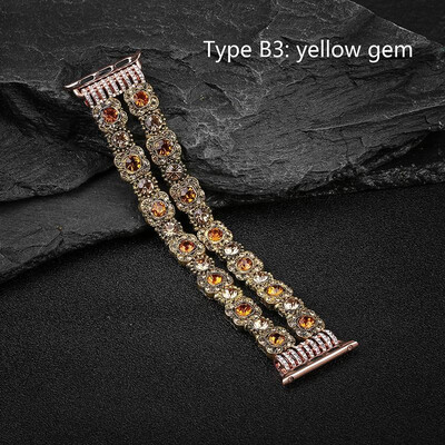 

Womens Bling Agate Strap for Apple Watch Series 1 2 3 4 Band Retro Crystal Bracelet for iWatch 38mm 42mm Watchbands