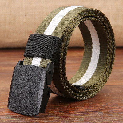

Canvas Belt for Men Outdoor Leisure Nylon Plastic Button Canvas Belt Knitted Trousers Belt