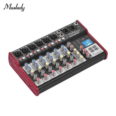 

Muslady SL-8 Portable 8-Channel Mixing Console Mixer 2-band EQ Built-in 48V Phantom Power Supports BT Connection USB MP3 Player fo