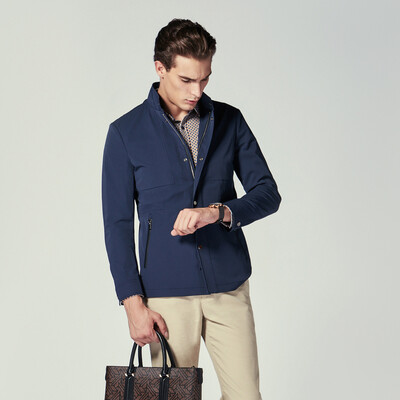 

Rimula K-boxing jacket mens long jacket jacket spring mens jacket stand collar mens jacket BKZL1241 deep blue 180XL