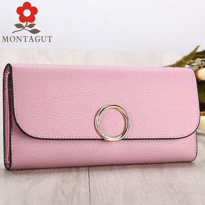 

Montagut MONTAGUT womens wallet long multi-card leather wallet female R2422261021 black