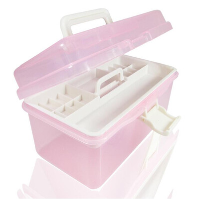 

Beauty Multicolor Double Layer Tools Multi-function Plastic Storage Box Case Nail Art Beauty Manicure Accessory Tool