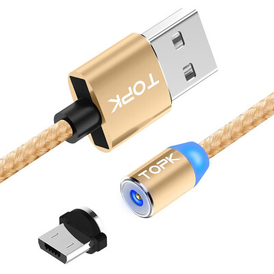 

TOPK R-Line2 1M33ft LED Magnetic Micro USB Cable Premium Nylon Braided Magnet Microusb Charger Cable for Micro USB Port