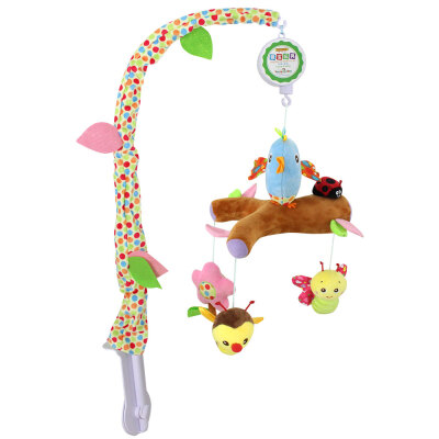 

Musical Crib Mobile With Holder Baby Rattle Toys Hanging Rotating Soft Nursery Bed Decoration Bell Activity Play Toys For 0-6 Mont