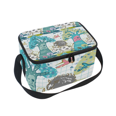 

ALAZA Insulated Lunch Box Cattle And Tree Lunch Bag for Men Women Portable Tote Bag Cooler Bag