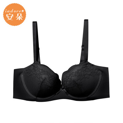 

An Lifangs An Duo bra sexy lace anti-sagging underwear palm cup cup gathered bra female HB0150U black BLK 80B