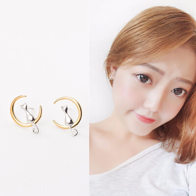 

S925 Silver Earrings Women Innovative Animal Kitten Rose Gold Earrings Birthday Gift