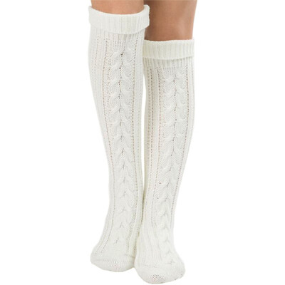 

LifeWheel Womens Cable Knit Long Boot Stocking Casual Thick Socks Knee High Winter Leg Warmers