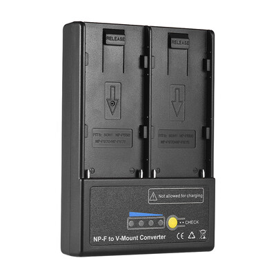 

NP-F to V-mount Battery Converter Adapter Plate with Dual Slot for NP-F550 NP-F750 NP-F970 Series