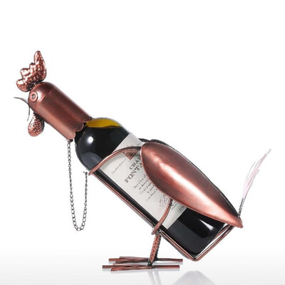 

Tooarts Rooster Wine shelf Metal sculpture Practical sculpture Home decoration Interior decoration Crafts