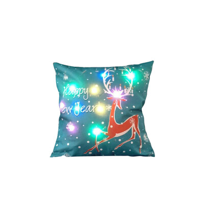 

Pillow Cover LED Light Printing 45x45 Linen Pillowcase Gift Decor for Christmas Party Sofa Office