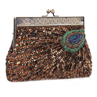 

Vintage Beaded Peacock Handbags for Ladies Elegant Women Evening Bag Purse Crossbody Bag for Party Wedding Dating