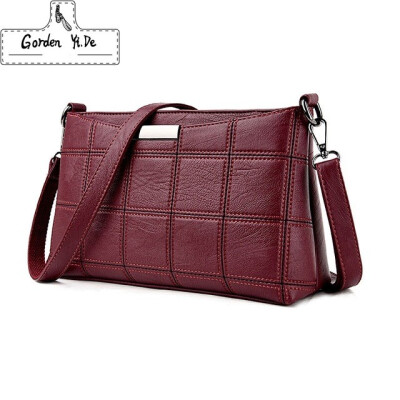 

Women Handbag Leather Plaid Messenger Bags Sac a Main Shoulder Bags Women Crossbody Bag Ladies High Quality Sheepskin Handbags