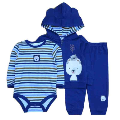 

6Months 9Months Clothing Sets BodysuitsPantsCoat Babywear Baby Girls Clothes Stripe Outwear Baby Boys Clothes Roupa de bebe