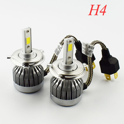 

1pair Car Headlamp 12V 60W Auto COB LED light Bulb 6000lm Automobile Headlights H4 H7 H8 H9 H11 9006 6000K Car fog lighting Lamp