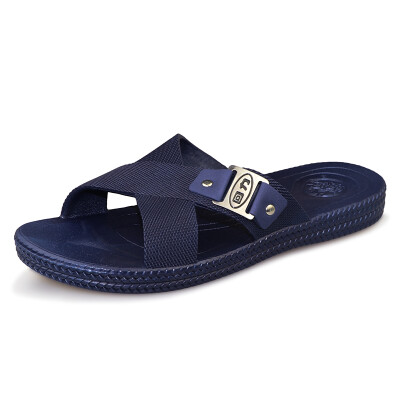 

Warrior Mens Home Indoor Outdoor Bathing Beach Sandals&Slippers 3265 Dark Blue 40 Small