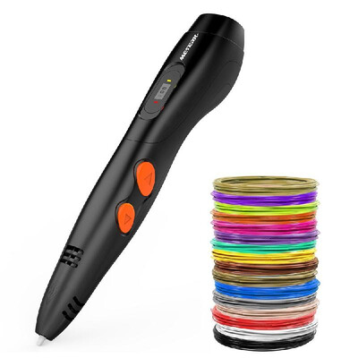 

Meterk 3D Printing Pen Intelligent Doodler Pen with LCD Display 16 Loops of 175mm Filament Refills Working with ABS PLA Filament