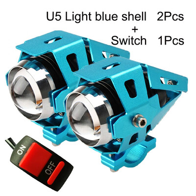 

Motorcycle Spotlight Driving Light moto headlamp 12V 125W 3000LM U5 LED Motorbike Fog Light Head Angel work Lamp Headlight DRL