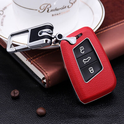 

Top Layer Leather Car Key Case Car Key Cover Shell Car Keychain For Volkswagen New Magotan19 CCGolf 6Golf 7TiguanTouran