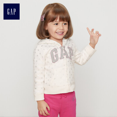 

Gap baby girl childrens fleece sweater 307656 baby winter childrens wear childrens hooded sweatshirt heart-shaped pattern 90cm 18-24 months