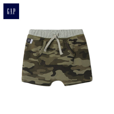 

GAP flagship store baby cotton soft elastic waist camouflage kangaroo pocket shorts 336615 green camouflage 59cm 3-6 months