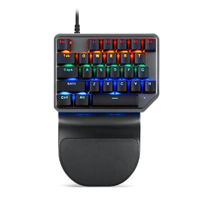 

Motospeed K27 Mixed Light Backlight Ergonomics Design PC Gaming Keyboard Wired USB One-Handed 27 Keys Mechanical Keyboard for PUBG