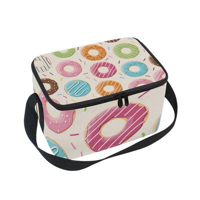 

ALAZA Lunch Box Insulated Colorful Doughnut Lunch Bag Large Cooler Tote Bagfor Men Women