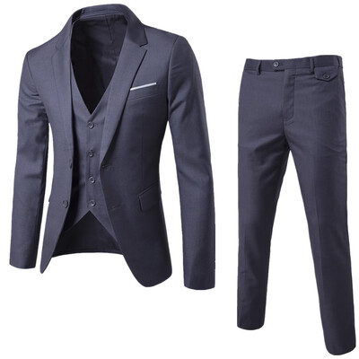 

AOWOFS high quality business casual suit three-piece groom groomsmen wedding suit suit XY05