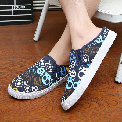 

Summer canvas casual shoes mens one-legged lazy peas shoes Korean students mens shoes