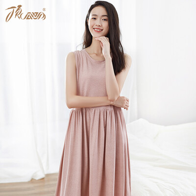 

Top melon melon nightdress female cotton spring&summer cute print sweet short-sleeved Korean pajamas home service ZY12320JD green sleeveless 160