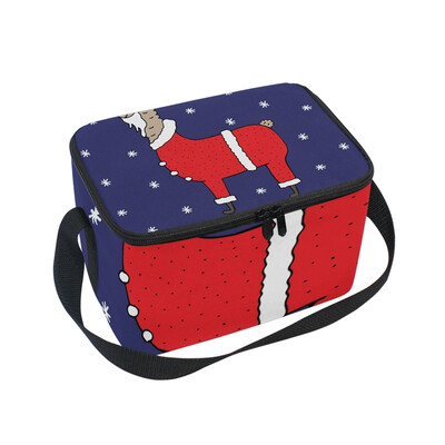 

ALAZA Lunch Box Insulated Lunch Bag Large Cooler Colorful Santa Lama Tote Bag