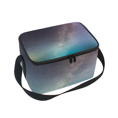 

ALAZA Insulated Lunch Box Colorful Space Lunch Bag for Men Women Portable Tote Bag Cooler Bag