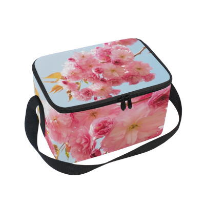 

ALAZA Lunch Box Insulated Cherry Blossoms Lunch Bag Large Cooler Tote Bagfor Men Women