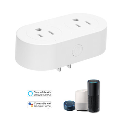 

Smart Plug 2 in 1 WIFI Mini Smart Outlet Sockets with Energy Monitoring Set Schedule Remote Control from AnywhereVoice Control Co