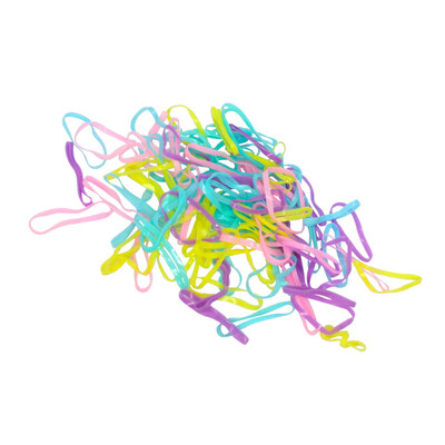 

Fen Ling high elastic childrens rainbow rubber band large thick color 100 rubber band thin hair rope hair rope scalp rubber band