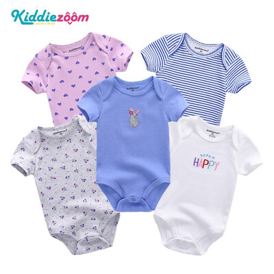 

5PCSLot Unicorn Baby Girl Clothes Cotton Babywear Bodysuits One-Piece Baby Boy Clothes Rompers Newborn 0-12M Short Sleeve