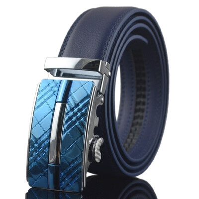 

xsby Mens Genuine Leather Ratchet Belt With Automatic Buckle Casual Leather Belt Men