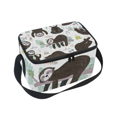 

ALAZA Lunch Box Insulated Cute Sleeping Sloths Lunch Bag Large Cooler Tote Bagfor Men Women