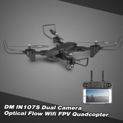 

DM IN107S 24G 4CH 20MP Dual HD Camera Wifi FPV Foldable Selfie Drone with Height Hold One-key Return Optical Flow RTF