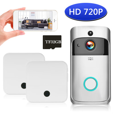 

WiFi Smart Wireless Security DoorBell Smart HD 720P Visual Intercom Recording Video Door Phone Remote Home Monitoring Night Vision