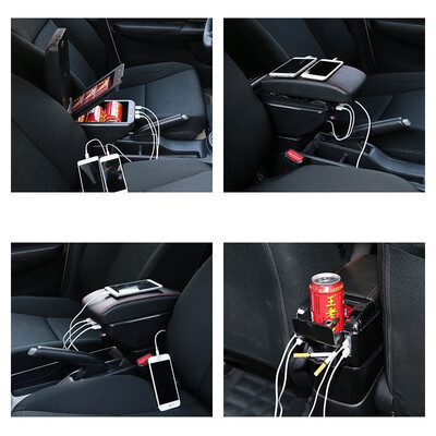 

Vtear For Kia Pegas 2017-2018 armrest box USB Charging interface heighten central Store content box cup holder ashtray accessories