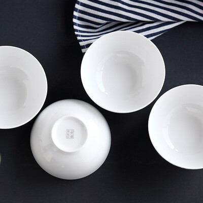 

Beijing Tokyo white moonlight-bone china series bowl bone china household 425 inch rice bowl can be used for microwave oven easy to clean storage 6 packs of pure white