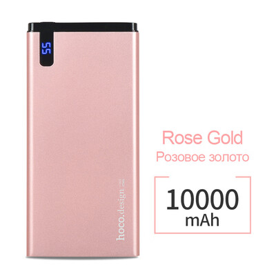 

HOCO 10000mAh Universal Power Bank USB Ultra Slim 10mm Li-Polymer Fast Charging Mobile Portable Battery Charger Digital Display