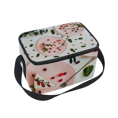 

ALAZA Lunch Box Cake Pattern Insulated Lunch Bag Large Cooler Tote Bagfor Men Women