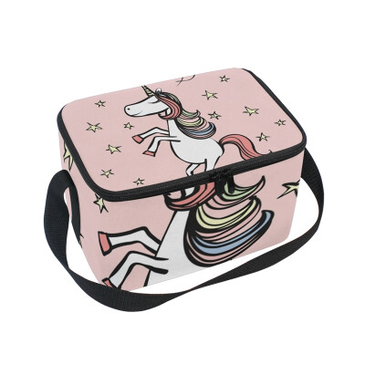 

ALAZA Lunch Box Magic Dream Unicorn Insulated Lunch Bag Large Cooler Tote Bagfor Men Women