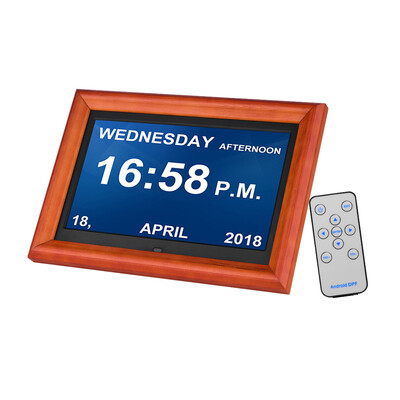 

10 Inch Large Screen LED Digital Photo Frame Desktop Album 1280 800 HD Wooden Rim Supports Music Video Photo Clock Calendar