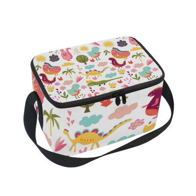 

ALAZA Lunch Box Insulated Dinosaur Colorful Lunch Bag Large Cooler Tote Bagfor Men Women